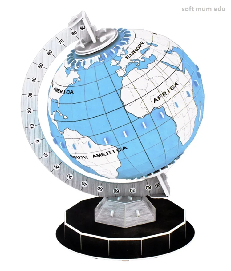 DIY 3D головоломка Глобус модель картины Пазлы теллурион Цвет Соответствующие модели земли континенты обучения доска игрушки для детей edu