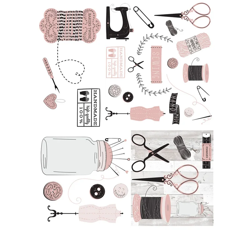 

2 pcs/lot Retro Sewing DIY Decoration Uncut Waterproof Paper Sticker Post It Stationery Scrapbook Cute Diary Planner Stickers