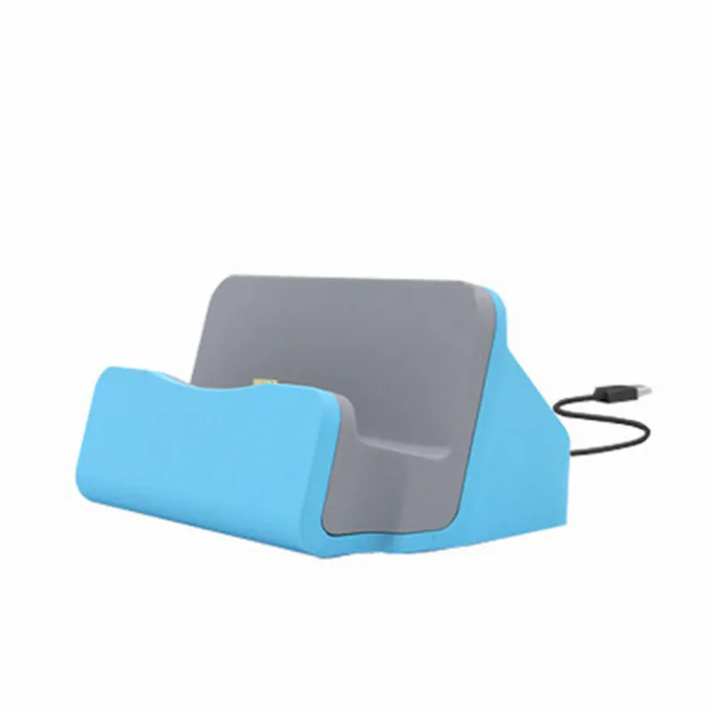 Для iPhone зарядная док-станция настольная Мобильная поддержка зарядное устройство для мобильного телефона держатель для Android Xiaomi Тип C подставка настольная база - Цвет: For Android Blue