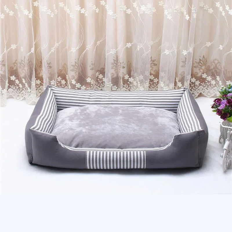 4 Colors Canvas Pet Dog Beds Waterproof Bottom Detachable Double Sided Used Fleece Warm Puppy Beds For Small Medium Dogs