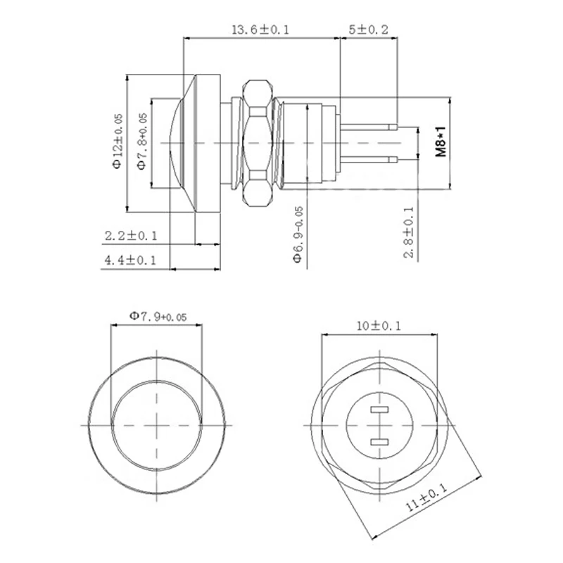 mini botao de pressao interruptor 05a 250vac 05