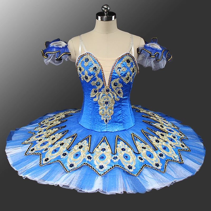 women professional tutu blue classical performance concert competition BT9132C ballerina ballet stage costume pancake tutus blue