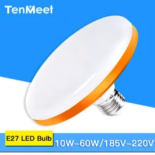 E27 светодиодный лампы мощностью 10 Вт, 15 Вт, 20 Вт, 30 Вт, 40 Вт, 50 Вт, 60 Вт лампа НЛО светильник Bombillas Точечный светильник для украшения дома светодиодный лампада Холодный белый 220V 230V