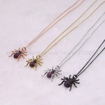 

5 strands Spider necklace Insects bee pest pendants necklace small size jewelry 18" mix color necklace pets beads 3049