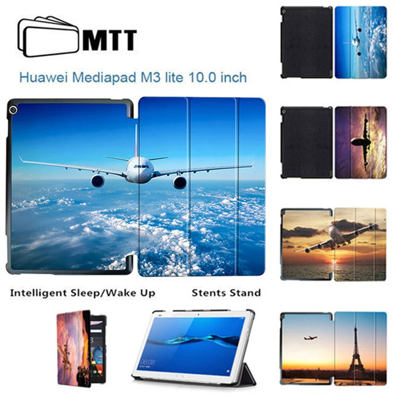 

MTT Boeing Aircraft Tablet Case For Huawei MediaPad M3 Lite 10 Trifold Leather Cover For Media pad M3 Lite 10.1 BAH-W09 BAH-AL00