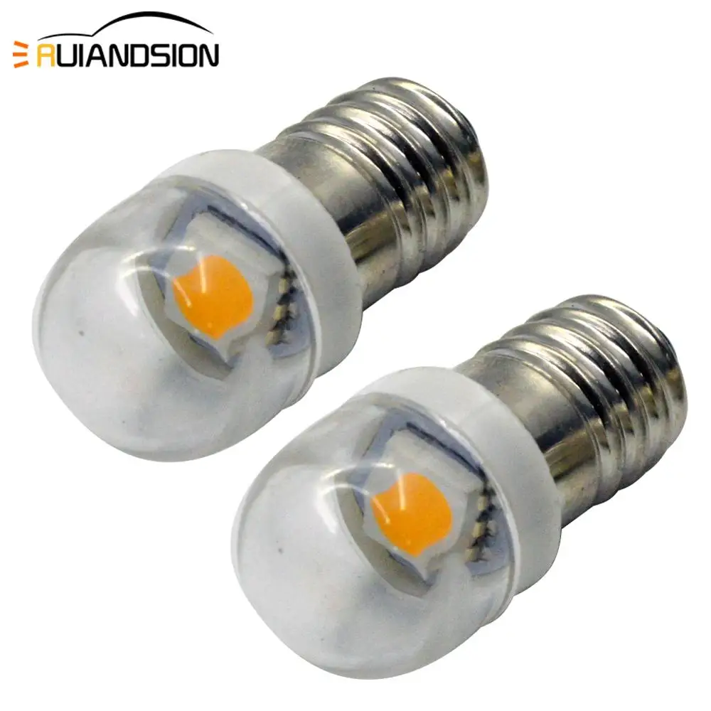 2 шт. лампы E10 светодиодный лампы 3v 6v 12v 1smd лампа 0,5 w 5050 белый Резьбовая пробка светодиодный индикатор светильник источник аксессуары теплый белый 4300k