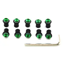 Universal 10pcs Motorcycle M5 5mm Windscreen Windshield Bolts Screw Kit Green