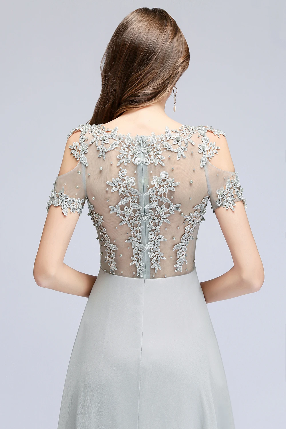In Stock Hollow Out Short Sleeve Mother Of the Bride Dresses Long Evening Dress Brautmutterkleider Wedding Party Dresses