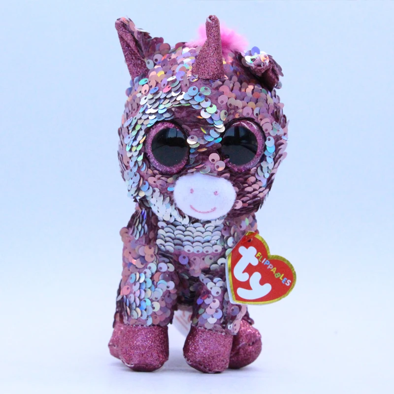Ty Beanie Boos Flippables Limited Collection Unicorn Diamond Sparkle Cute Colorful Paillette Soft Animal Plushed Stuffed Toys