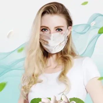 

Moledodo Silk Black Mouth Mask UV Protection Breathable Mouth Mask Summer Thin Section Breathable Dustproof Sunscreen Face Mask