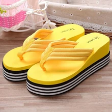 2016 Summer Shoes For Women Stretch Fabric EVA Flip Flops Beach Sandals Casual Wedge Platform Slippers Sandales Talon Femme 1261