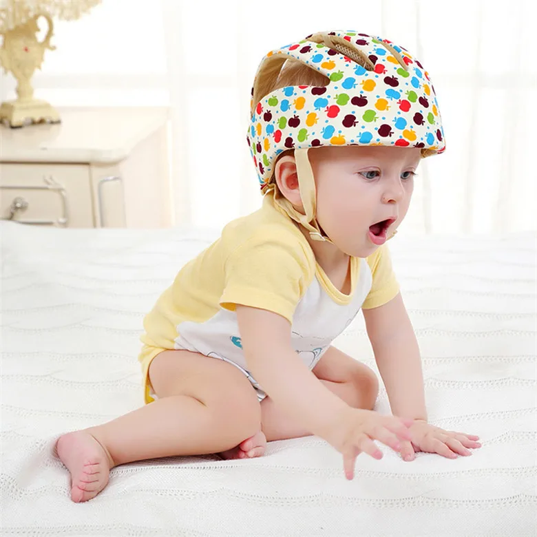 Детский шлем, защитный шлем для маленьких девочек, хлопковые детские защитные шапки, детские головные уборы для мальчиков и девочек, кепка acete Infantil - Цвет: Apple Flower