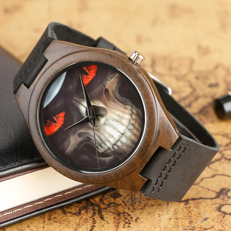 Prix pour Creative Crâne Série Unique Bois Montres Hommes de Steampunk Bambou En Bois Montre-Bracelet Femmes de Véritable En Cuir Horloge En Ligne Prix pour Creative Crâne Série Unique Bois Montres Hommes de Steampunk Bambou En Bois Montre-Bracelet Femmes de Véritable En Cuir Horloge En Ligne