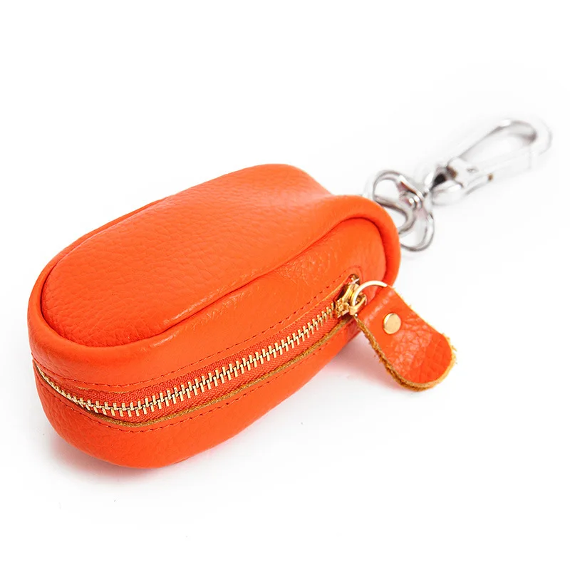 Брелок для ключей для мужчин Организатор ключей экономки винтажный кошелек из натуральной кожи для ключей женский брелок чехлы кейс на молнии сумка Monedas - Цвет: orange