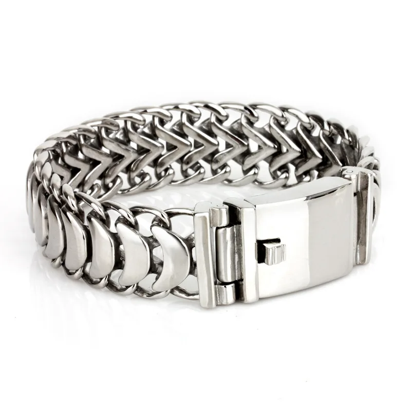 

20mm Unique Mens Polish Scorpion Bracelet Bangle Chain wristband Stainless Steel watchband Free Shipping