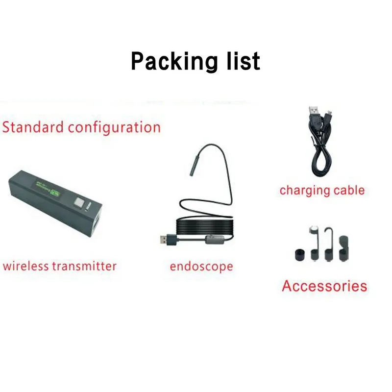 Беспроводной Эндоскоп С USB HD 1200 8 светодиодов Полужесткий Wi Fi IP68 Бороскоп