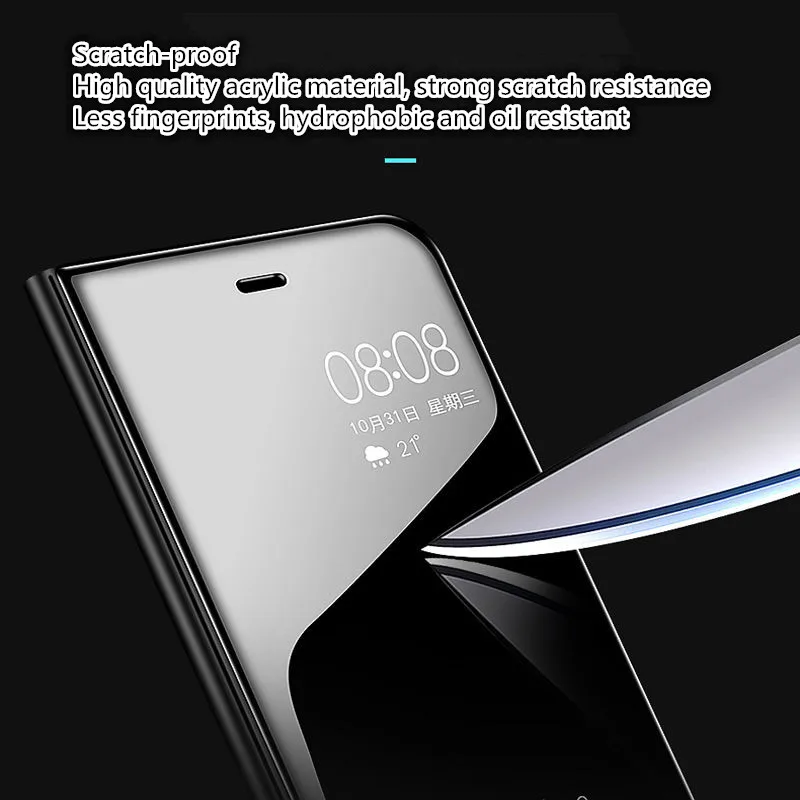 Зеркальный Чехол С Откидывающейся Крышкой для Samsung Galaxy S8 S9 S10 плюс A7 A8 A6 J6 J4 J8 2018 S7
