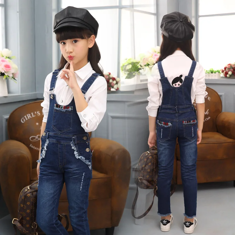 

Baby Girl Jumpsuit Back To School Costume 2018 Autumn Denim Skinny Kids Toddlers Overalls Korean Style Baby Romper 9 10 11 12 13