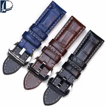 Pesno Suitable Panerai LUMINOR MAINA Alligator Leather Watch Band 24mm Black Brown Blue Men Watch Accessories