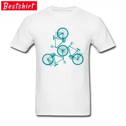 Продвижение футболка мужской печатных Акробатический треугольники велосипеды варианы Забавные футболки для женщин 100% натуральный Ni