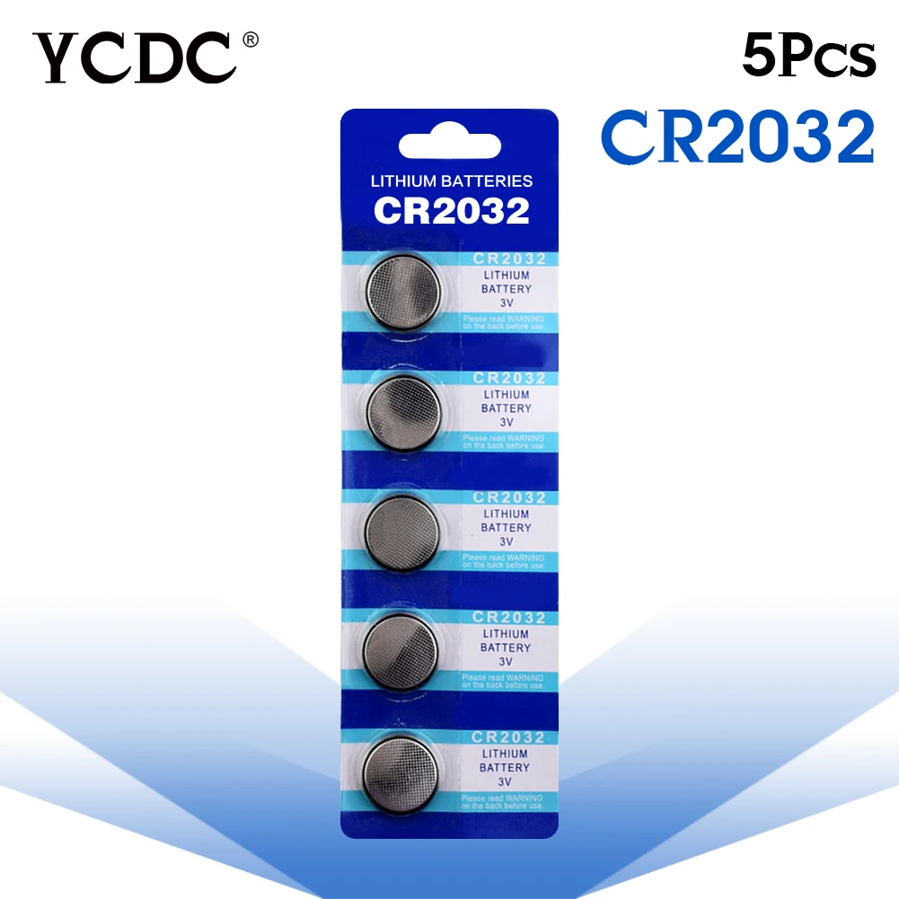 

YCDC 3.28 Big Promotion Button battery CR2032 5 Pcs 3V Lithium CoCells Button Battery 5004LC ECR2032 DL2032 KCR2032 EE6227
