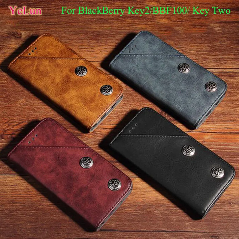 

YeLun For BLACKBERRY KEY2 Case Flip Luxury Leather Phone Case For BLACKBERRY KEY 2 KEYTWO BBF100 BBF100-1 Case Back Cover