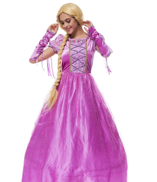 M-XL, высокое качество, нарядное платье принцессы Рапунцель, костюмы для взрослых на Хэллоуин/карнавальные вечерние костюмы для косплея