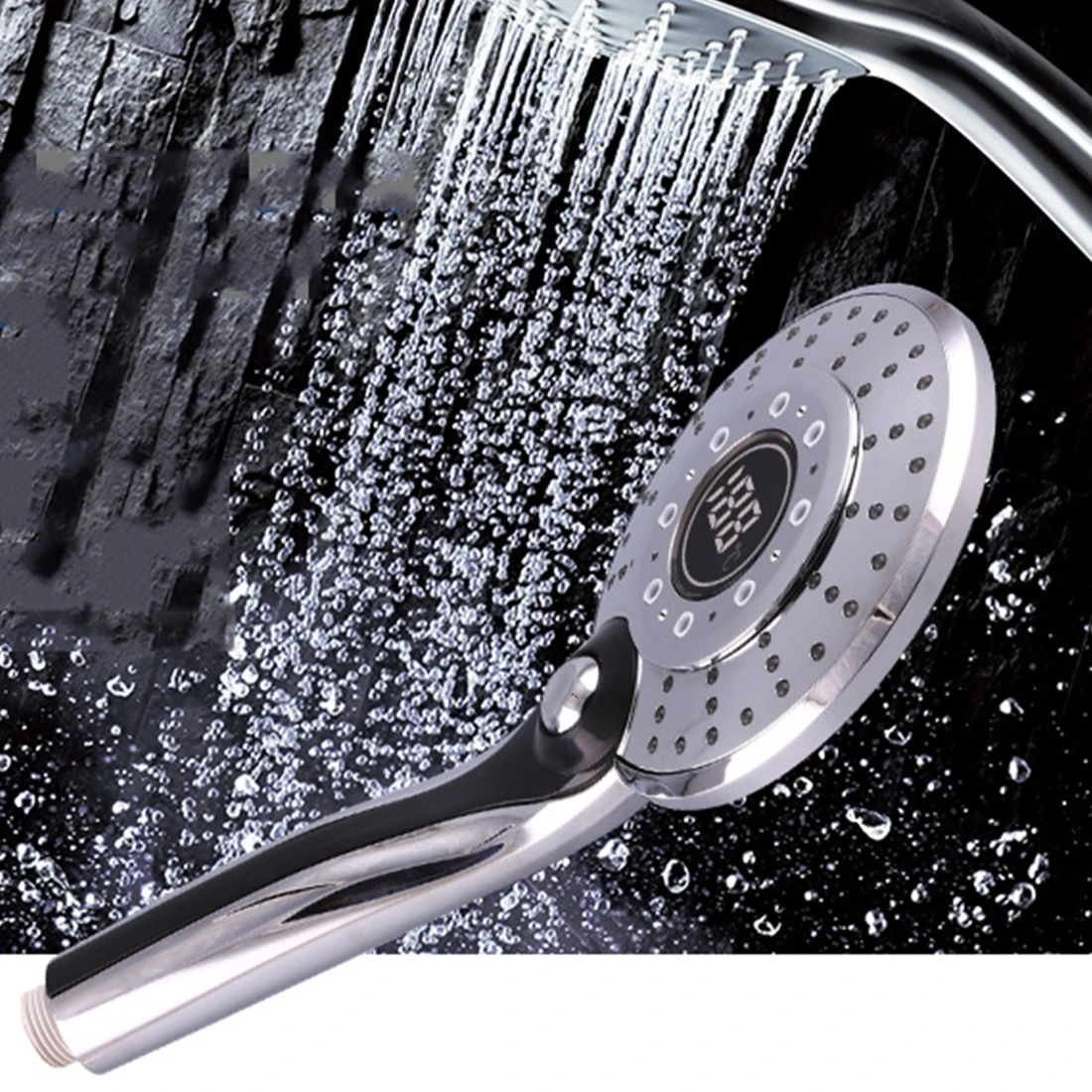 

New 3 Colors Water Powered Led Temperature Shower Head Digital Display Handheld Bathroom Shower Head Showerhead Water Sprayer