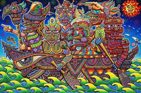Trippy Alex Grey Visual Mind Funny Lion Home Art Print Poster-in