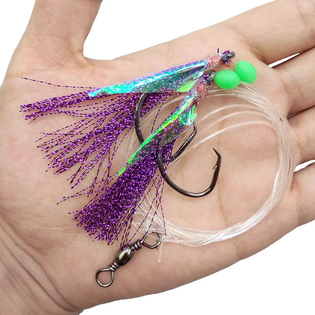 Buy 10pcs Fish Skin Bait Sabiki Rigs 2 Arm Big Sport