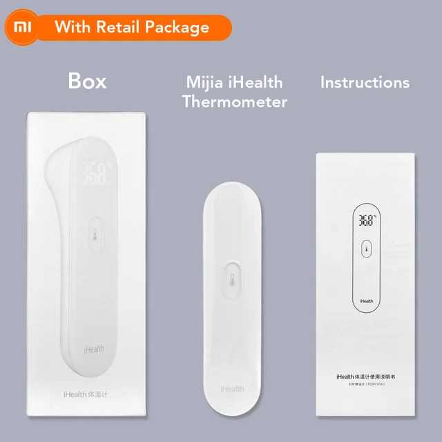 Xiaomi Mijia iHealth термометр светодиодный Бесконтактный цифровой инфракрасный термометр для тела лба для малышей, детей и взрослых пожилых людей - Цвет: With Retail Package