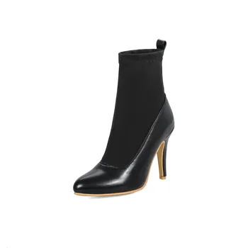 

18 years of qiu dong season new sexy high heel with point size code 32, 18728-48 lower canister boots boom