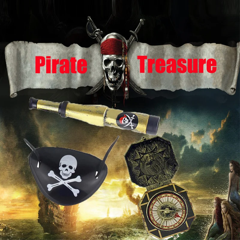 3Pcs/Set Pirates Of The One piece Dress Up Toys Simulate Pirates Toys Parent-child Interaction Game Props Toys For Children