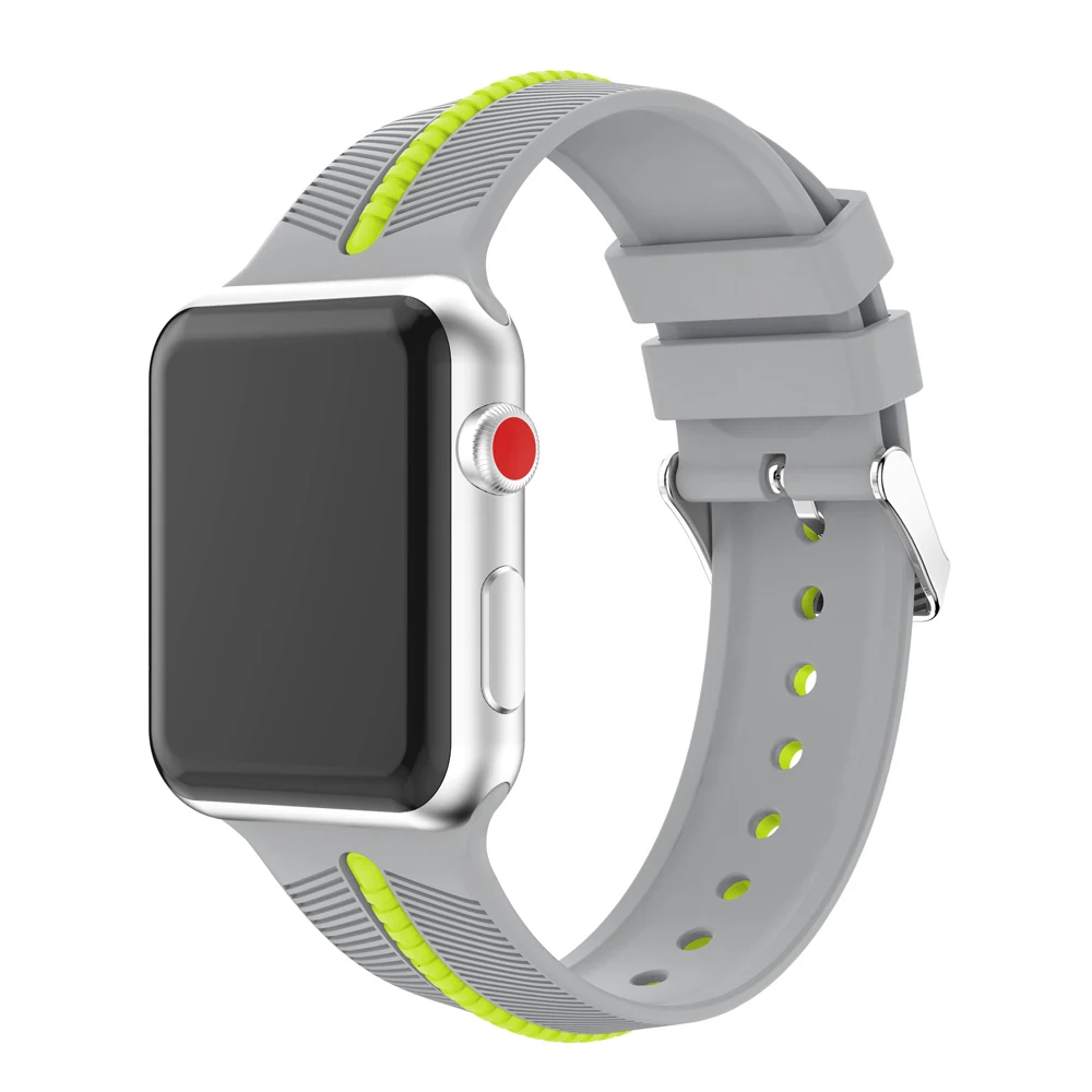 

CRESTED watch accessories bracelet for apple watch band/strap 42mm 38mm series 3/2/1 silicone wrist belt watchband for IWATCH