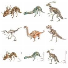 Динозавр 3D деревянная головоломка животные Сделай Сам Пазлы для детей Sinosaur модель собранная креативная деревянная Обучающие игрушки-пазлы