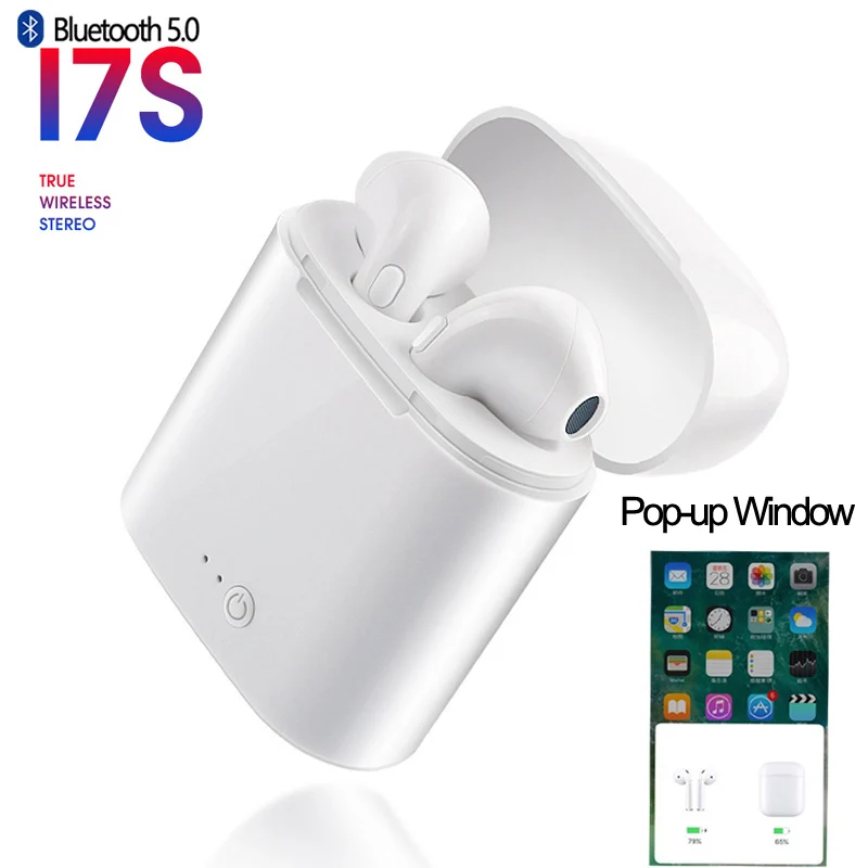 

I7S TWS 5.0 Pop-up window Wireless Bluetooth headphones Portable mini Earbud with charge box I7S