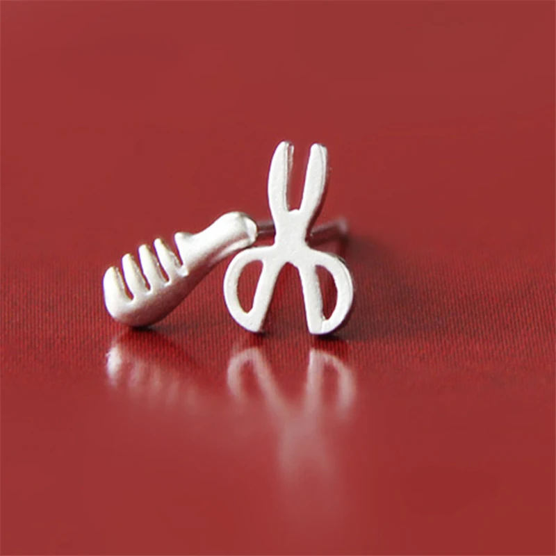 

Fashion Jewelry Earrings 925 Sterling Silver Scissors Comb Earrings for Women Pendientes Plata 925 Statement Jewelry Girls Gift