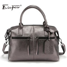 2017 Genuine Leather Boston Women Handbag Fashion Luxury Shoulder Bag Solid Zipper Women Pillow Bag Ladies Bag bolsos sac a main