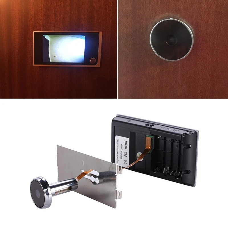 Digital Door Viewer Doorbell Security Camera Electronic Cat Eye 3.5