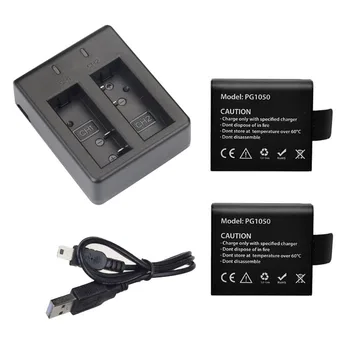 

2pcs Battery+USB Charger Charging Adapter for SJCAM sj4000 sj5000 sj6000 sj7000 SJ8000 Eken H9 H9R H3 H3R H8 Pro H8R V8S Camera
