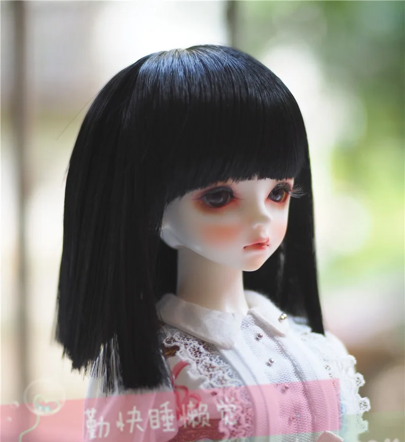 Парик для шарнирной куклы 1/3 1/4 1/6 1/8 черные прямые волосы куклы|bjd hair|1/6 bjd wigdoll wig |