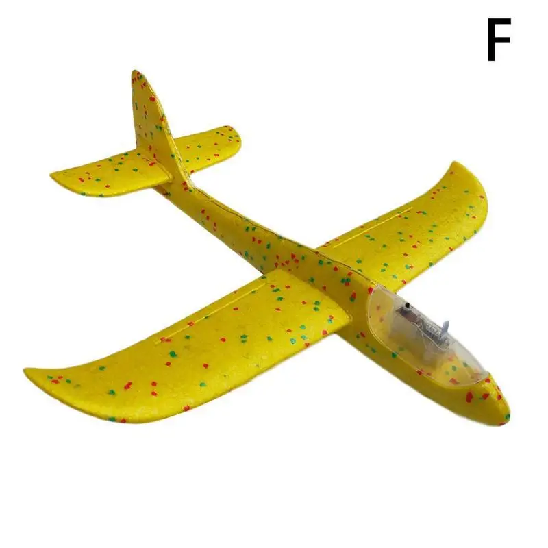 48 см DIY ручной бросок освещение Летающий планер самолет светится в темноте игрушки из пены модель самолета светодиодный игры игрушки для детей - Цвет: F