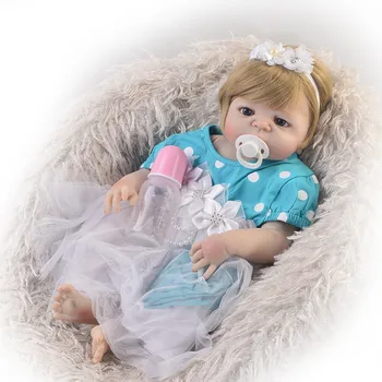 

57cm reborn Full body soft Silicone babies sale Princess Realistic Newborn princess kid Birthday Gift Girl Play House Bathe Toys