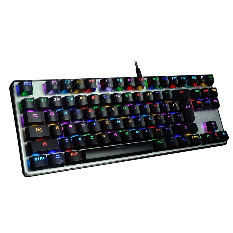 

Gaming Mechanical Keyboard 87 keys Real RGB Blue Switch Portable Wired USB Professional Keyboard LED Backlit For LOL PC Gamer