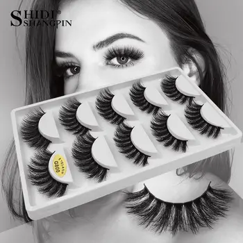 

SHIDISHANGPIN 5 paris thick eyelashes handmade false eye lashes faux cilos fluffy dramatic lashes fake eye lashes for makeup