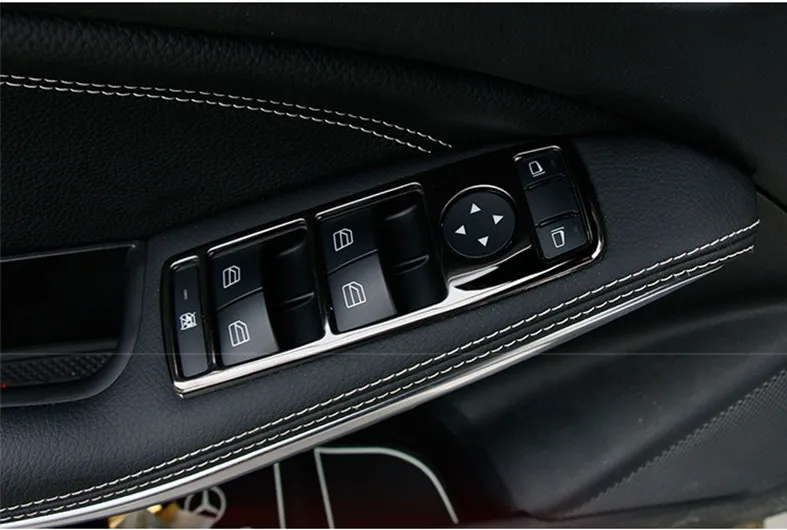 Для Mercedes Benz A B C E GLK ML GLA CLA класс W176 W246 W204 W212 W218 X204 двери, окна лифт переключатель отделкой наклейки