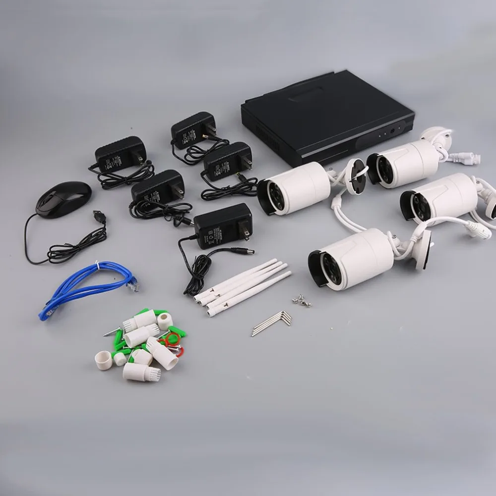 

8CH CCTV System 4PCS 1280TVL Outdoor Weatherproof Security Camera 8CH 1080P DVR Day/Night DIY Kit Video Surveillance System 2.4G