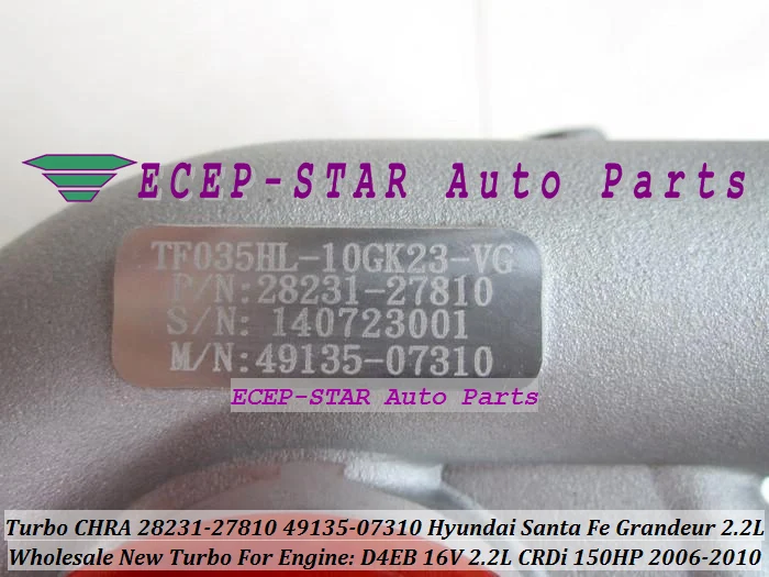 -Turbocharger Turbo TF035 28231-27810 49135-07310 49135-07311 49135-07312 For HYUNDAI Santa Fe Grandeur CRDi D4EB 2.2L (1)