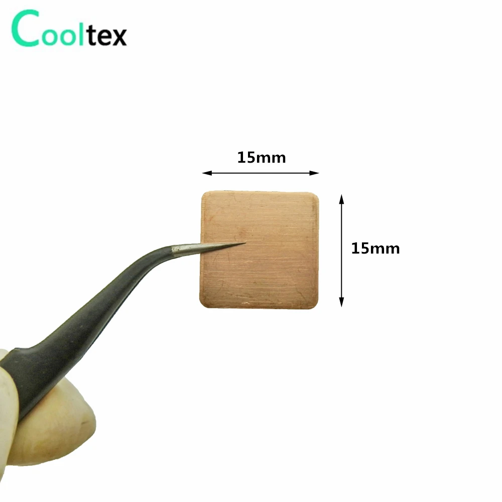 Pad Copper Heat Sink Dissipateur thermique pad Cuivre 15x15x0,5 mm 