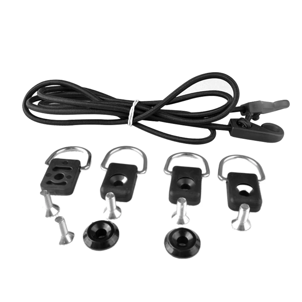 

1Set Canoe Kayak D Rings Fitting Outfitting Fishing Rigging Bungee Kit Kayak Deck Accessory with Elastic Rope Screws